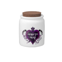 Born to Bead heart candy jar (purple) candy jars