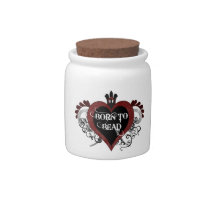 Born to Bead heart candy jar (red) candy jars