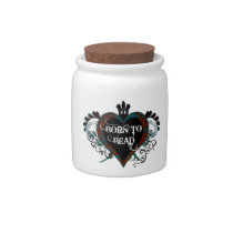Born to Bead heart candy jar (teal and rust) candy jars