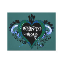 Born to Bead heart Canvas Print (blue) canvas prints