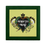 Born to Bead heart gift and jewellery box (green) gift boxes