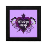 Born to Bead heart gift and jewellery box (purple) gift boxes