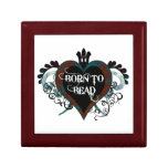 Born to Bead heart gift and jewellery box (teal) gift boxes