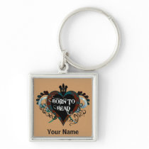 Born to Bead heart keychain (teal) keychains