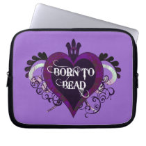 Born to Bead heart (purple) laptop sleeve electronics sleeves