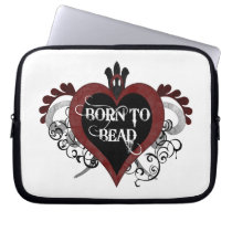Born to Bead heart (red) laptop sleeve laptop sleeves