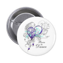 Born to Dance Button (white)