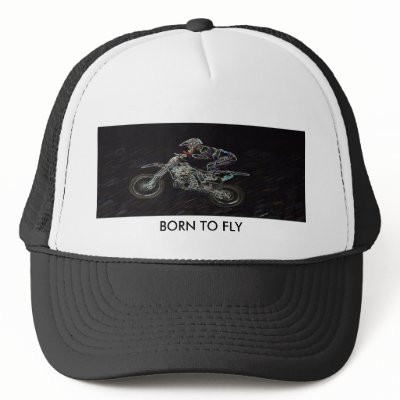 BORN TO FLY TRUCKER HAT by karolsstuff