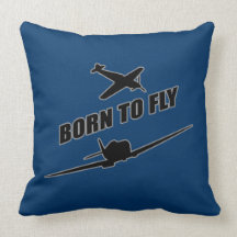 Born To Fly Throw Pillows