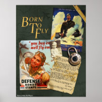 "Born to Fly" Vintage Scrapbook Print