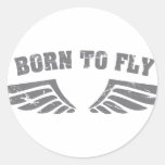 Born To Fly Wings Round Sticker