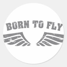 Born To Fly Wings Round Sticker