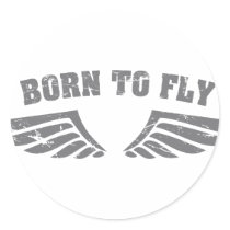 Born To Fly Wings Round Sticker