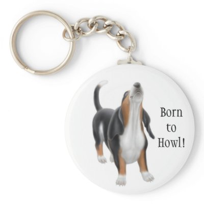 Born to Howl Hound Keychain by twopurringcats
