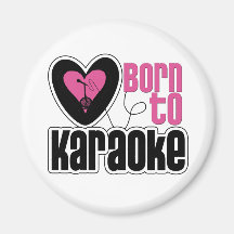 Born to Karaoke Heart Refrigerator Magnets