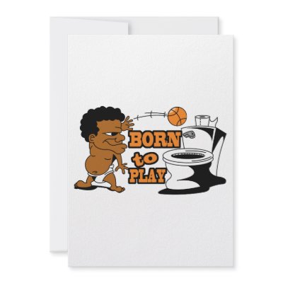 born to play basketball humor personalized invitations by sports_shop