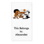 born to play basketball humor personalized shipping label