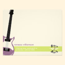 Born to Rock! Custom Flat Note Cards (purple) invitations