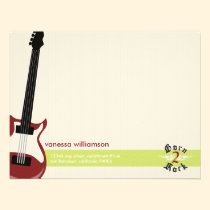 Born to Rock! Custom Flat Note Cards (red) invitations