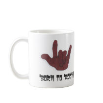 Born to Rock! sml white mug (right-hand)