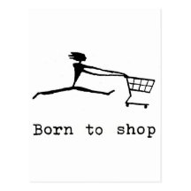 Born to shop post cards