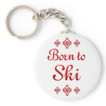 BORN TO SKI KEYCHAIN
