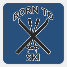 Born to Ski Square Sticker