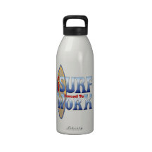 Born To Surf Forced To Work Drinking Bottle