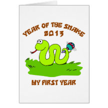 Born Year of The Snake 2013 Greeting Cards