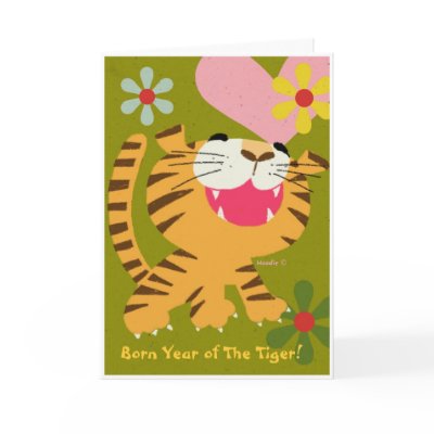 Born Year of The Tiger Greeting card by HoodiesCollection