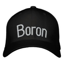 Boron embroidered hats by ScienceHats Boron embroidered hats