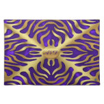 Borrachín púrpura Placemats de Satine del tigre de Mantel