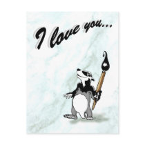 Bortel the badger - I love you Postcard by Illow_Orange Bortel the badger - I love you Postcard