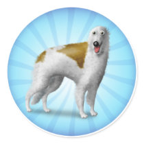 Borzoi cartoon stickers by cartoondogs Borzoi cartoon stickers