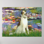 Borzoi (Russian Wolfhound) - Lilies 2 Poster