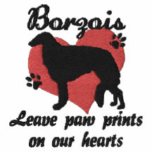 Borzois Leave Paw Prints Embroidered Polo Shirt