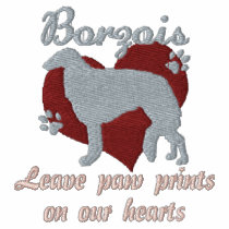 Borzois Leave Paw Prints Embroidered Zip Hoodie embroidered shirts by MenagerieMayhem Borzois Leave Paw Prints Embroidered Zip Hoodie embroidered shirts