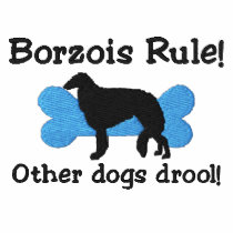 Borzois Rule Embroidered T-Shirt embroidered shirts by MenagerieMayhem Borzois Rule Embroidered T-Shirt embroidered shirts