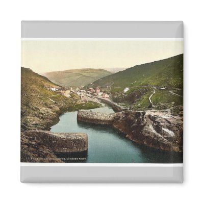 Boscastle, harbor looking west, Cornwall, England Refrigerator Magnet by photochrom