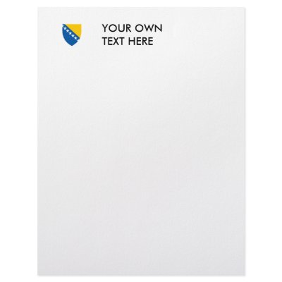 Bosnia and Herzegovina Coat of Arms Personalized Letterhead by flagshirts