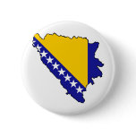 Bosnia and Herzegovina map BA Pinback Button