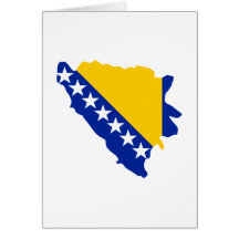 Bosnia and Herzegovina map flag Greeting Cards