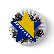 Bosnia and Herzegovina Star Pinback Button