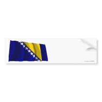 Bosnia and Herzegovina Waving Flag bumper stickers by Vexillophile Bosnia and Herzegovina Waving Flag bumper stickers