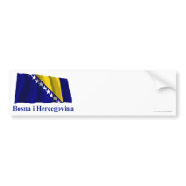 Bosnia and Herzegovina Waving Flag Name in Bosnian bumper stickers by Vexillophile Bosnia and Herzegovina Waving Flag Name in Bosnian bumper stickers