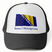 Bosnia and Herzegovina Waving Flag Name in Bosnian Hat