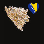 Bosnia Herzegovina Flag Heart Map Fitted AA T-Shirt