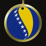 Bosnia Herzegovina Fisheye Flag Ornament