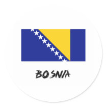 Bosnia Flag Round Stickers