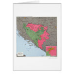Bosnia & Hercegovina Map - 1995 Greeting Cards